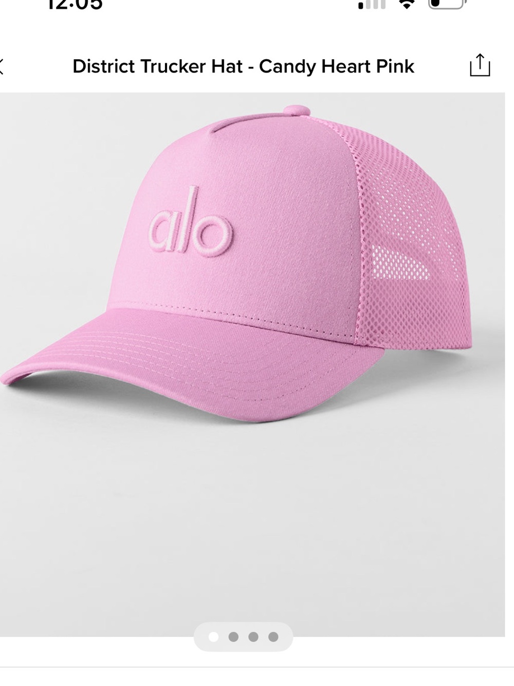 Authentic New Alo Candy Heart Pink Trucker Hat